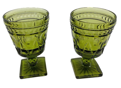 Green Goblet with Square Base