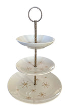 Load image into Gallery viewer, Three-Tier White and Gold Ceramic Serving Platter
