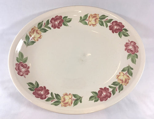 Extra Large Ceramic Platter with Floral Pattern