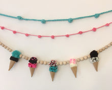 Load image into Gallery viewer, Pompom Ice Cream Cone Yarn Garland