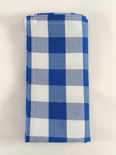 Load image into Gallery viewer, Blue and White Check Polyester Napkins
