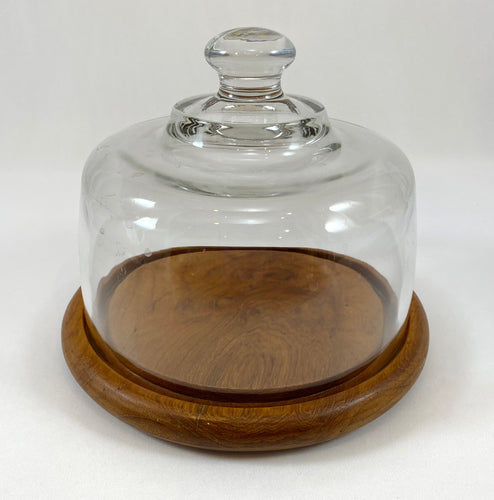 Wood and Glass Cheese Cloche