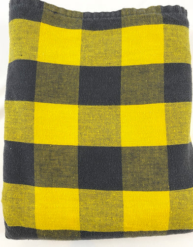 Maize and Blue Checkered Plaid Tablecloth (55x90)