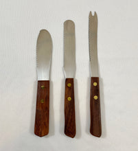 Load image into Gallery viewer, Dark Wood Knife Set (3pc)