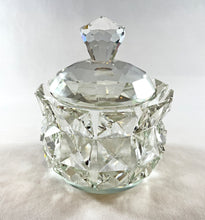 Load image into Gallery viewer, Clear Glass Faceted Sugar Bowl with Lid
