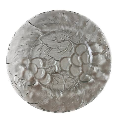 Clear Glass Plate with Fruit Motif