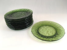 Load image into Gallery viewer, Green Textured Glass Salad/Cocktail Plates 
