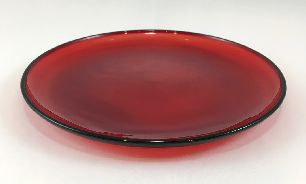 Red Glass Salad Plates