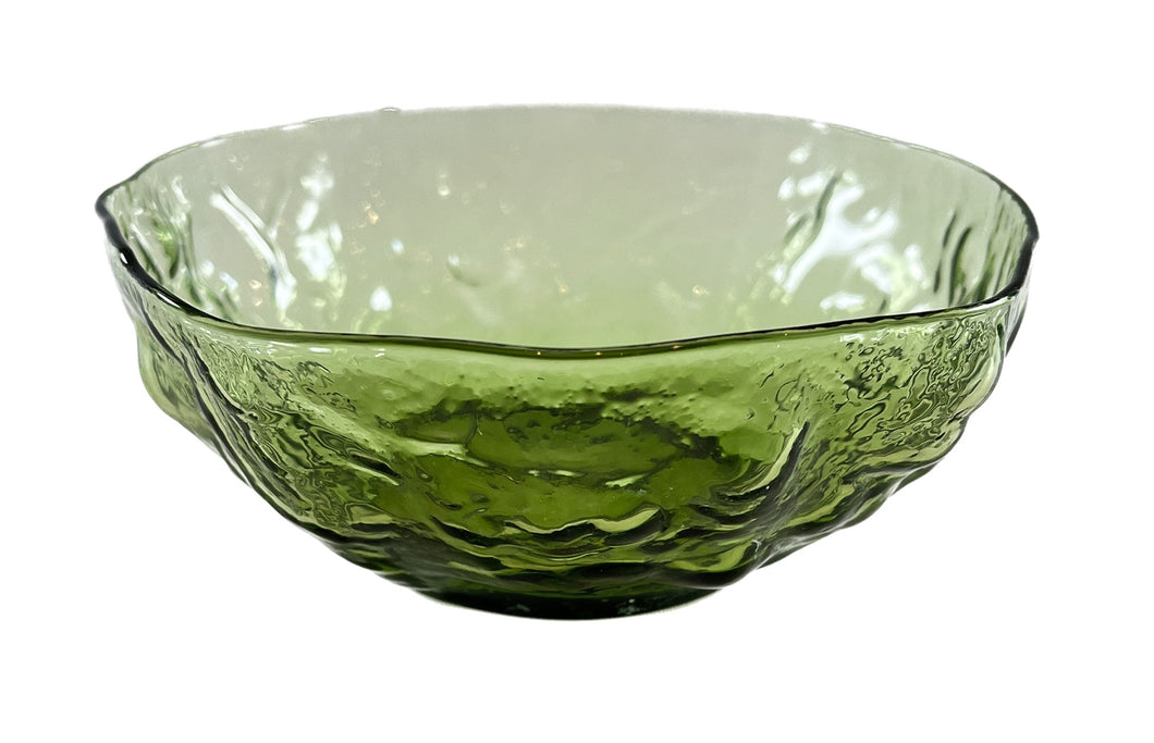 Green Textured Glass Bowl