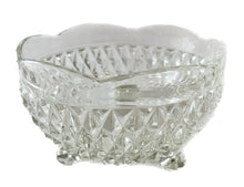 Load image into Gallery viewer, Clear Glass Footed Diamond Point Snack Dish
