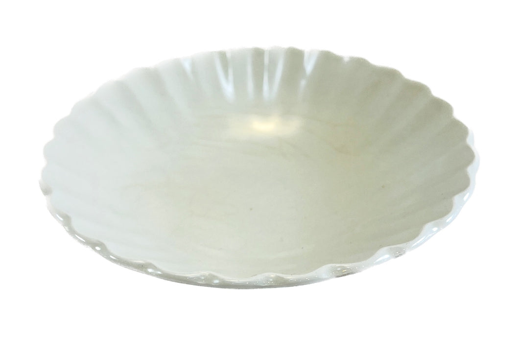 Scalloped White Ceramic Small Bowl