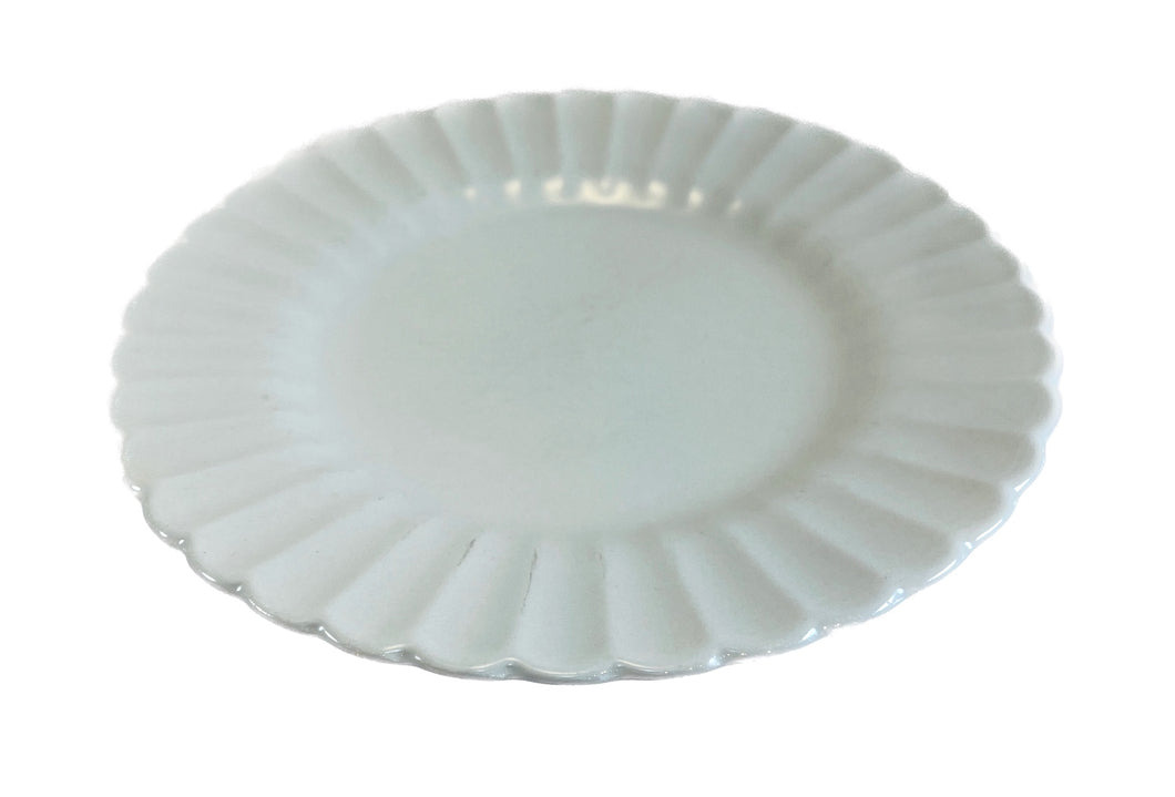 Scalloped White Ceramic Small Plate