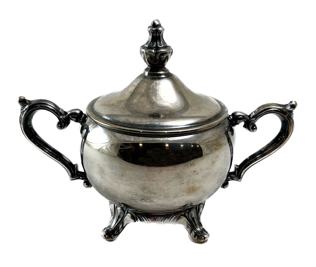 Silver Footed Sugar Dish with Lid
