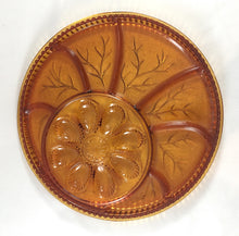 Load image into Gallery viewer, Amber Glass Divided Tray with Egg Plate
