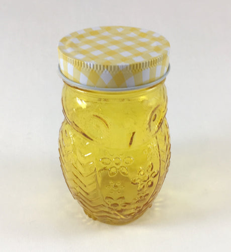 Yellow Glass Owl Jar