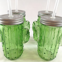 Load image into Gallery viewer, Cactus Glasses with Lid and Straw

