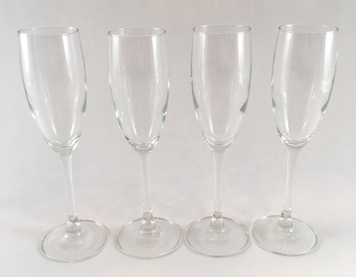 Clear Glass Champagne Flutes