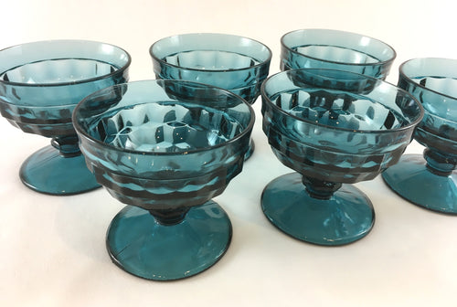 Blue Glass Dessert Bowls