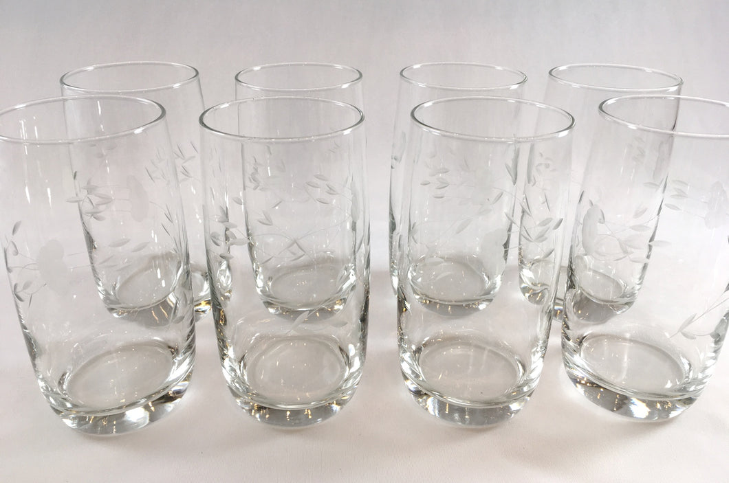 Etched Water Glasses