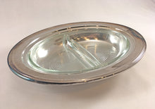Load image into Gallery viewer, Silver 2-Section Serving Dish with Lid
