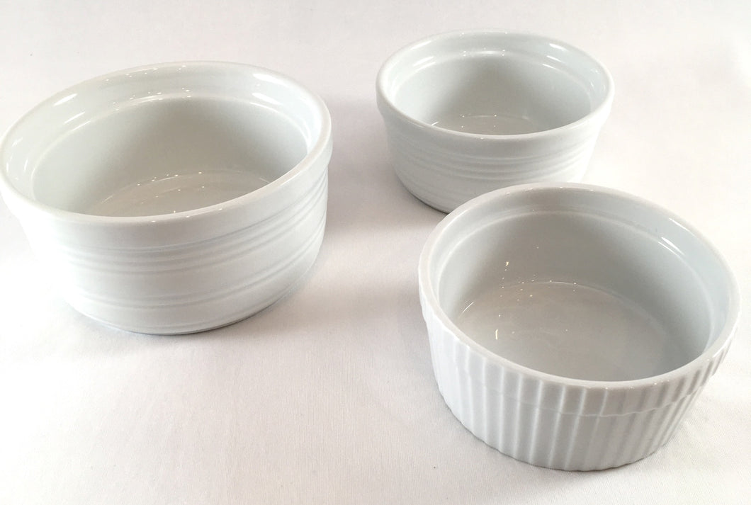 Assorted White Ceramic Bowls (Set of 4)