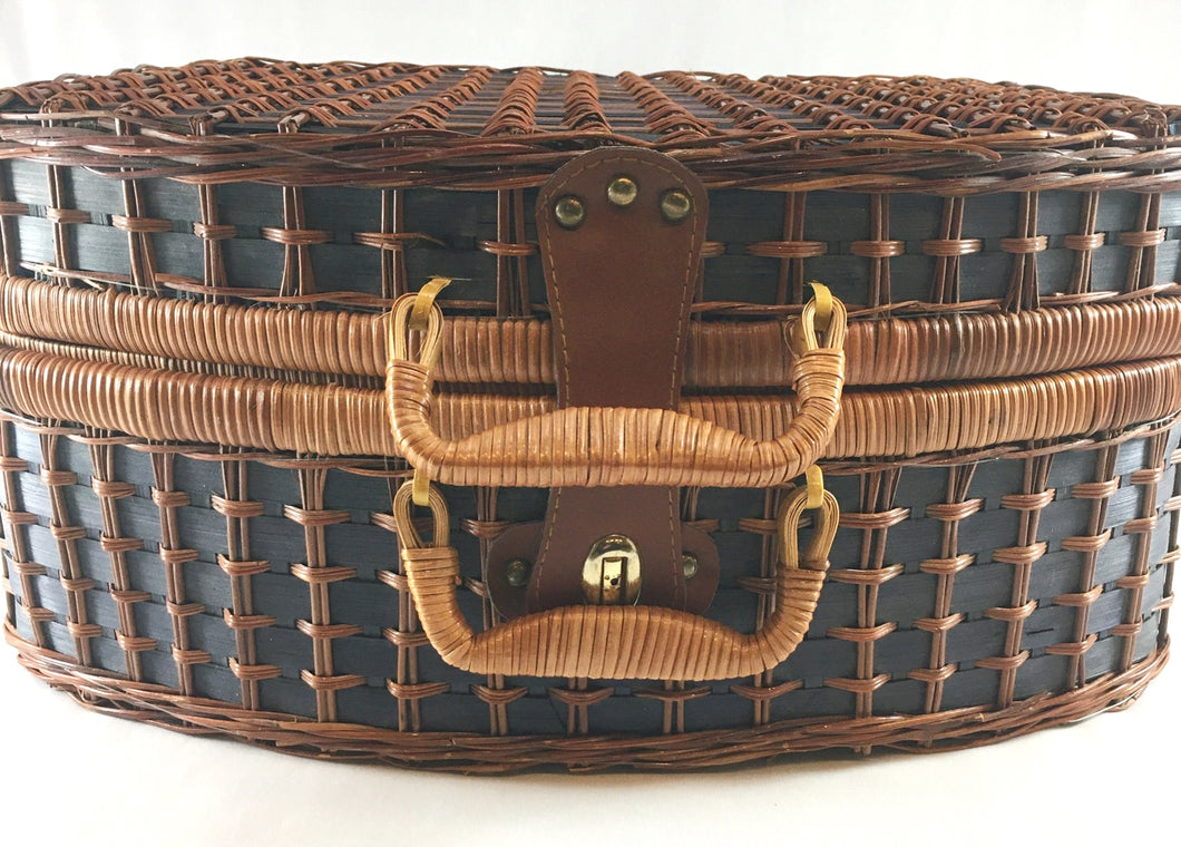 Blue and Brown Display Basket