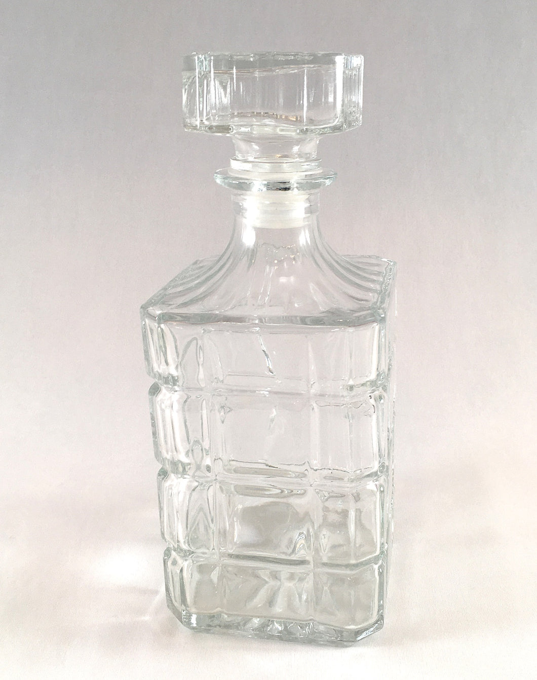 Square Base Clear Glass Decanter