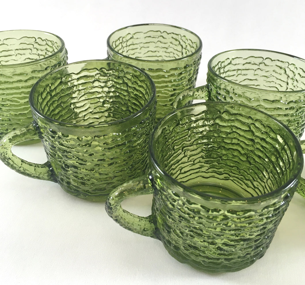 Green Glass Punch Cups