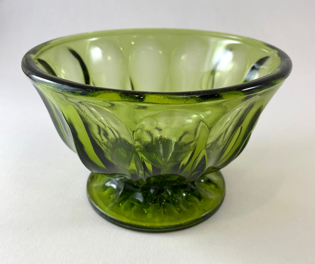 Green Glass Footed Bowl