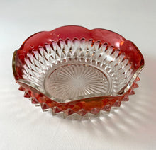 Load image into Gallery viewer, Ruby Rimmed Diamond Point Candy Dish
