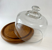 Load image into Gallery viewer, Wood and Glass Cheese Cloche
