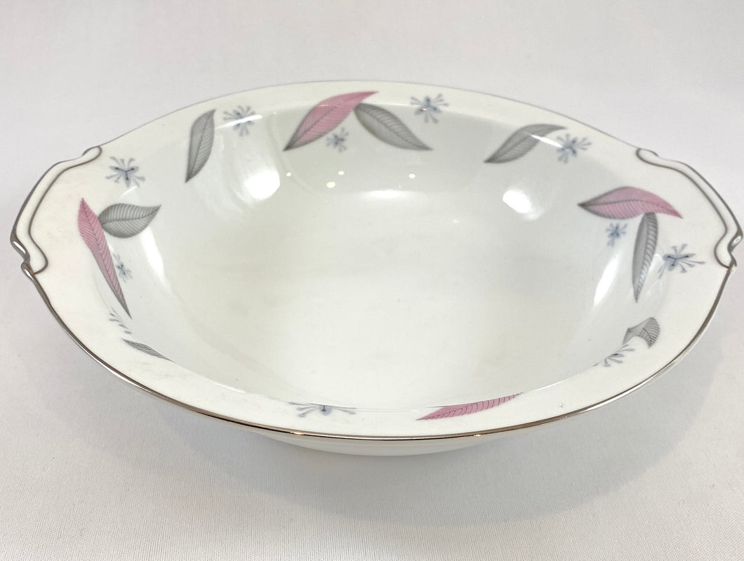 Feather-Pattern China Round Serving Bowl