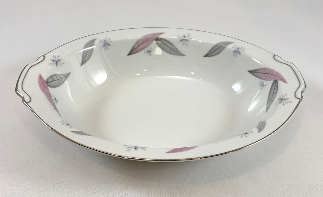 Feather-Pattern China Oval Serving Bowl