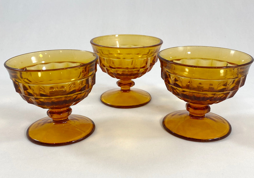 Amber Glass Dessert Bowls