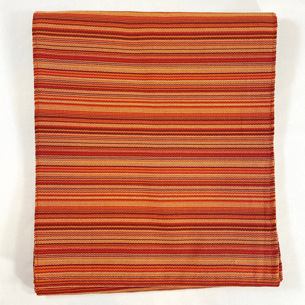 Woven Table Runner in Orange Stripes
