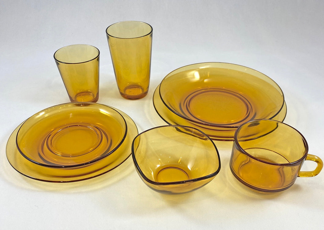 Small Yellow Verico Glass Bowls (Set of 6)