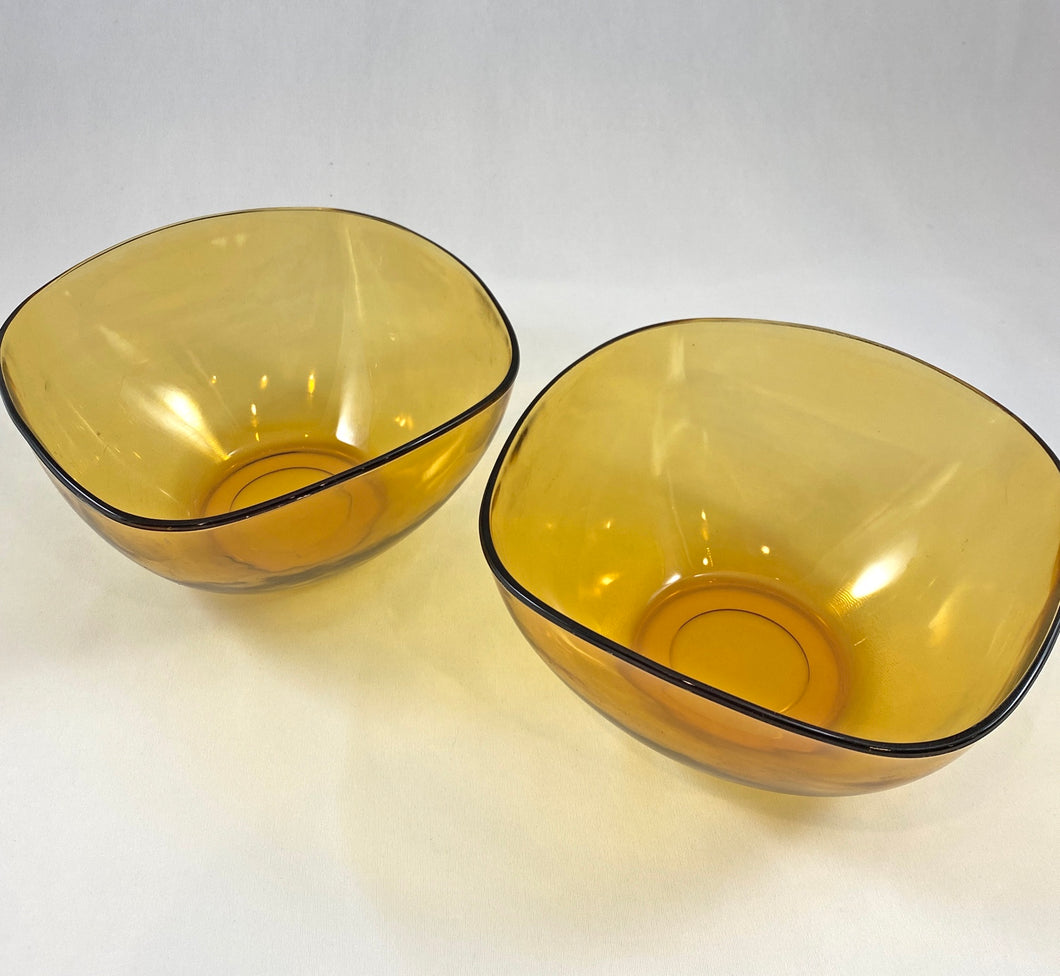 Yellow Verico Glass Squared Serving Bowls