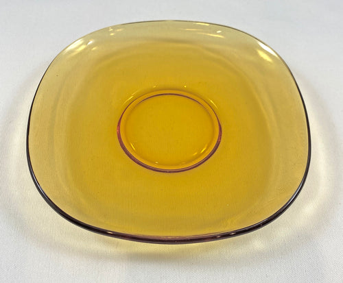 Yellow Verico Glass Square Saucers