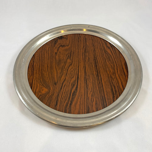 Pewter Tray with Wood Grain Inlay