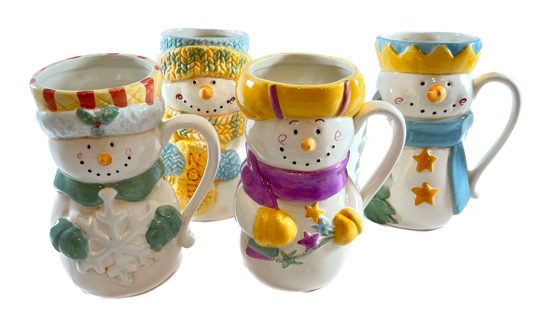 Large Snowman Christmas Mugs
