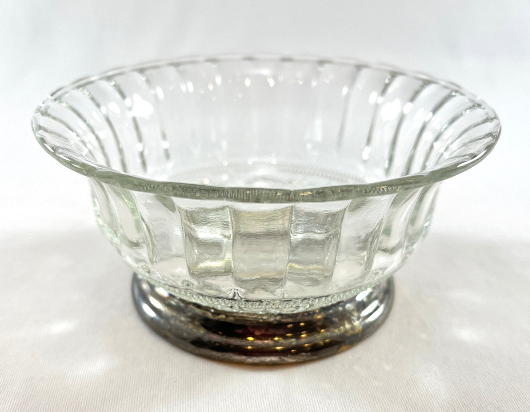 Metal Footed Glass Snack Bowl