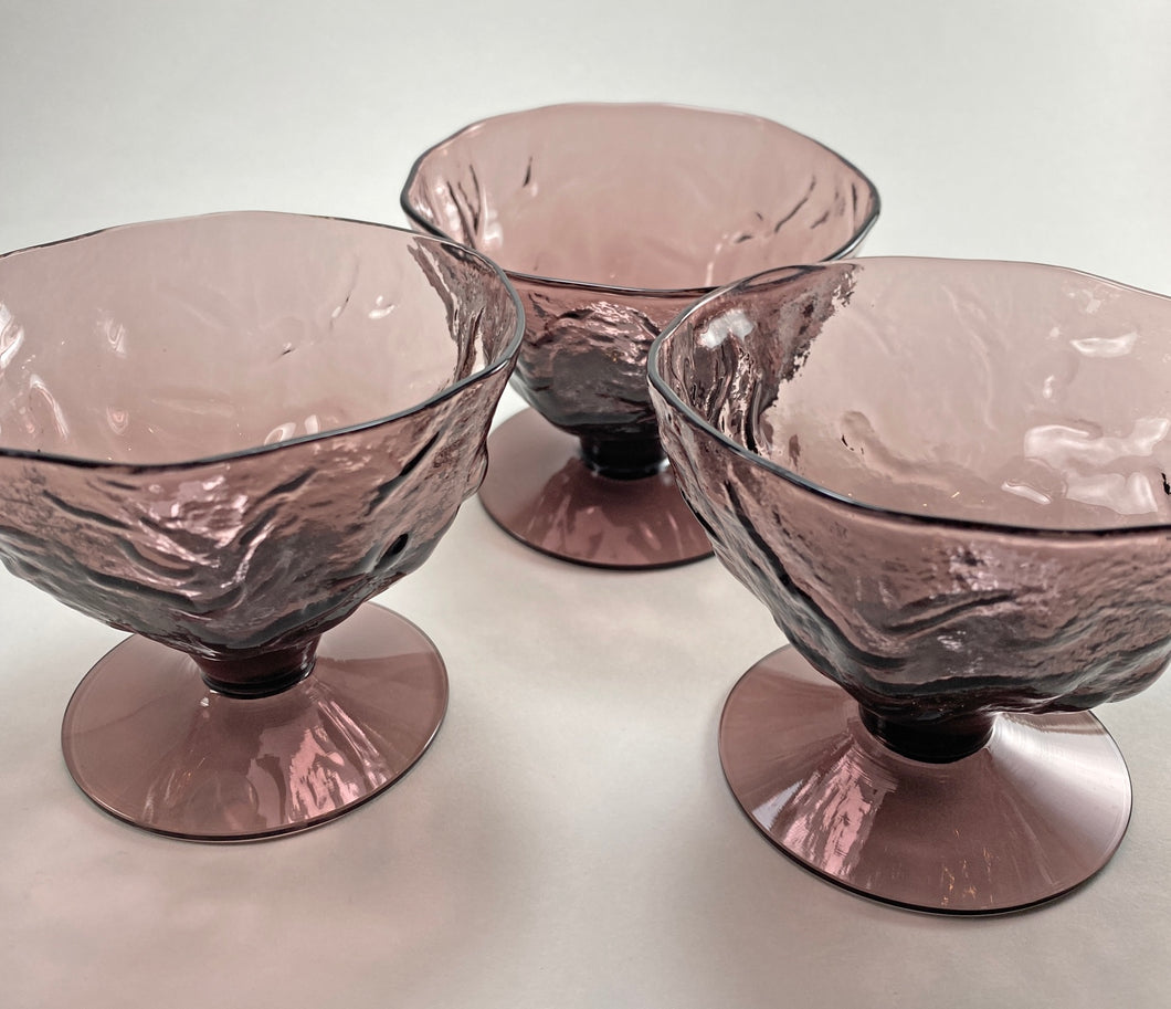 Purple Textured Glass Dessert Cups
