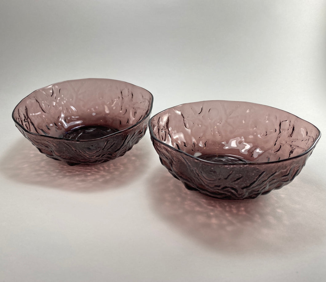 Purple Textured Glass Bowls