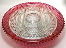 Load image into Gallery viewer, Ruby Diamond Point Glass Divided Serving Tray
