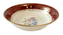 Load image into Gallery viewer, Maroon and Gold Rimmed Rose China Serving Bowl
