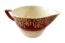 Load image into Gallery viewer, Maroon and Gold Rimmed Rose China Creamer and Sugar Bowl 
