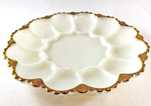 Load image into Gallery viewer, Milk Glass Egg Plate with Gold Trim
