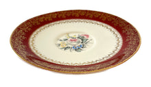 Load image into Gallery viewer, Maroon and Gold Rimmed Rose China Cup and Saucer
