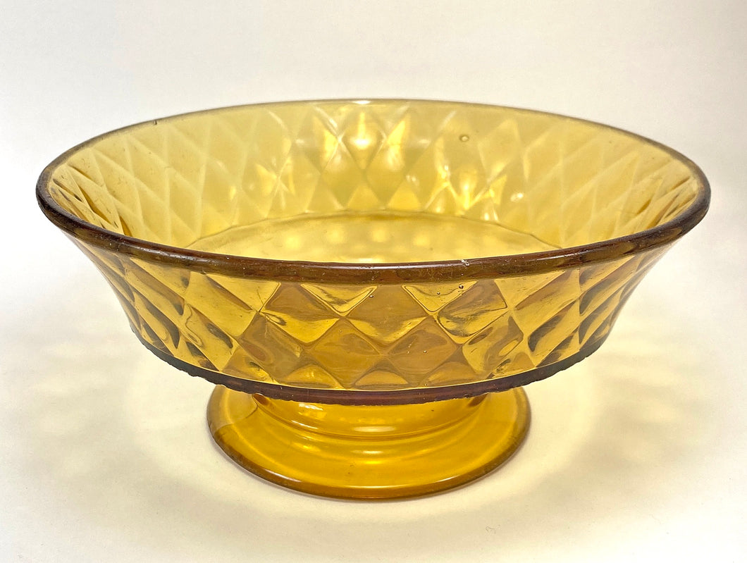 Amber Glass Pedestal Serving Bowl
