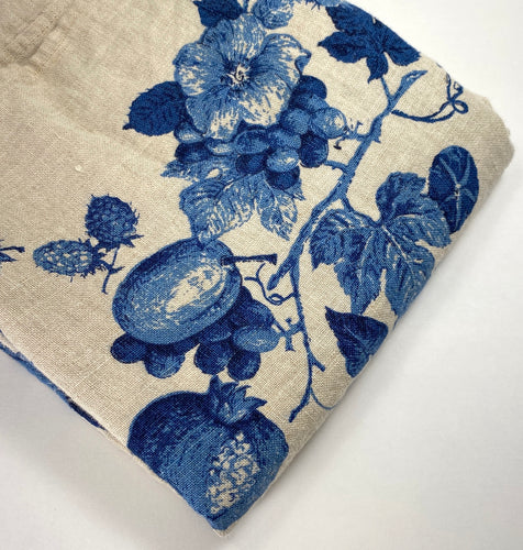 Beige and Blue Floral Rectangular Tablecloth (64